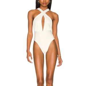 NWT L*SPACE Allegra One Piece Bitsy Ribbed Cream